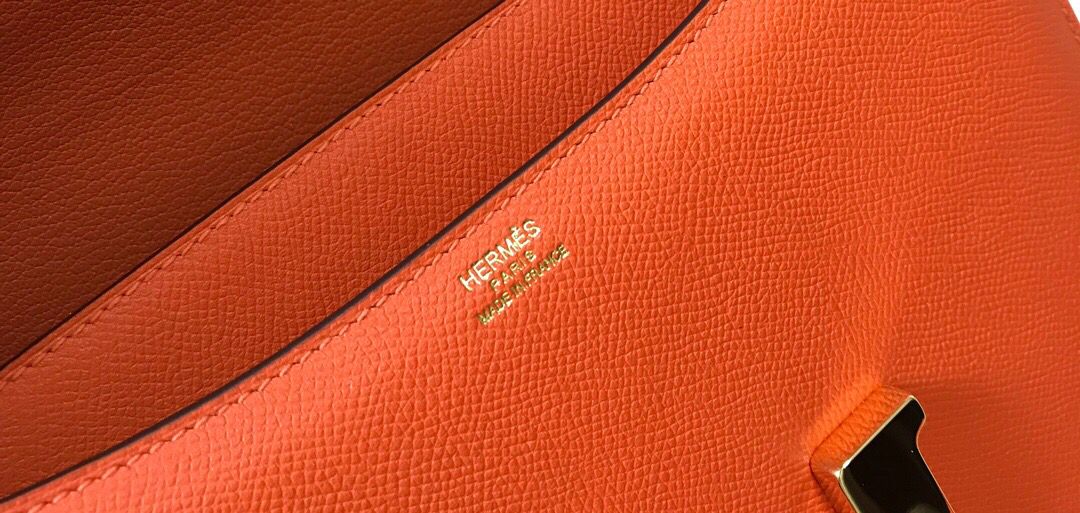 Hermes Orange Constance MM 24cm Epsom Leather Bag - Image 7