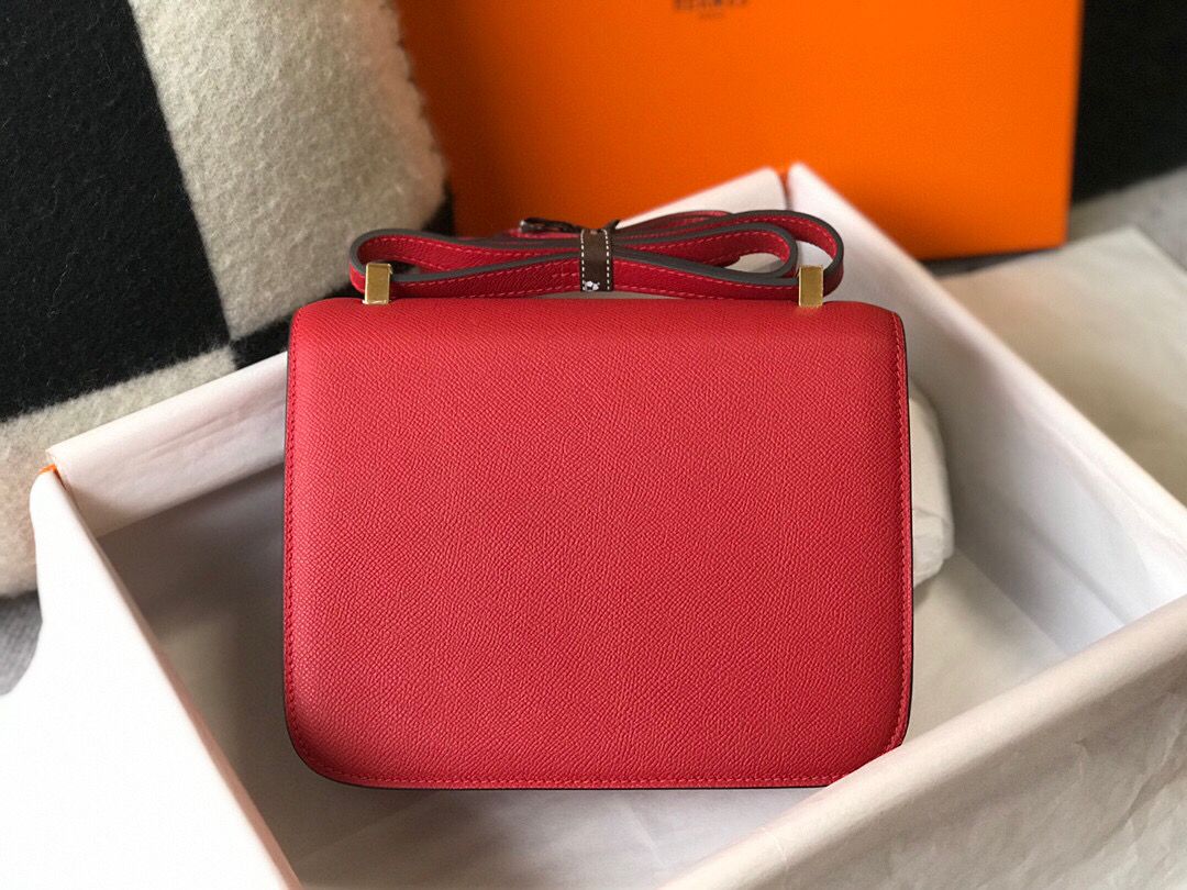 Hermes Red Constance MM 24cm Epsom Leather Bag - Image 3
