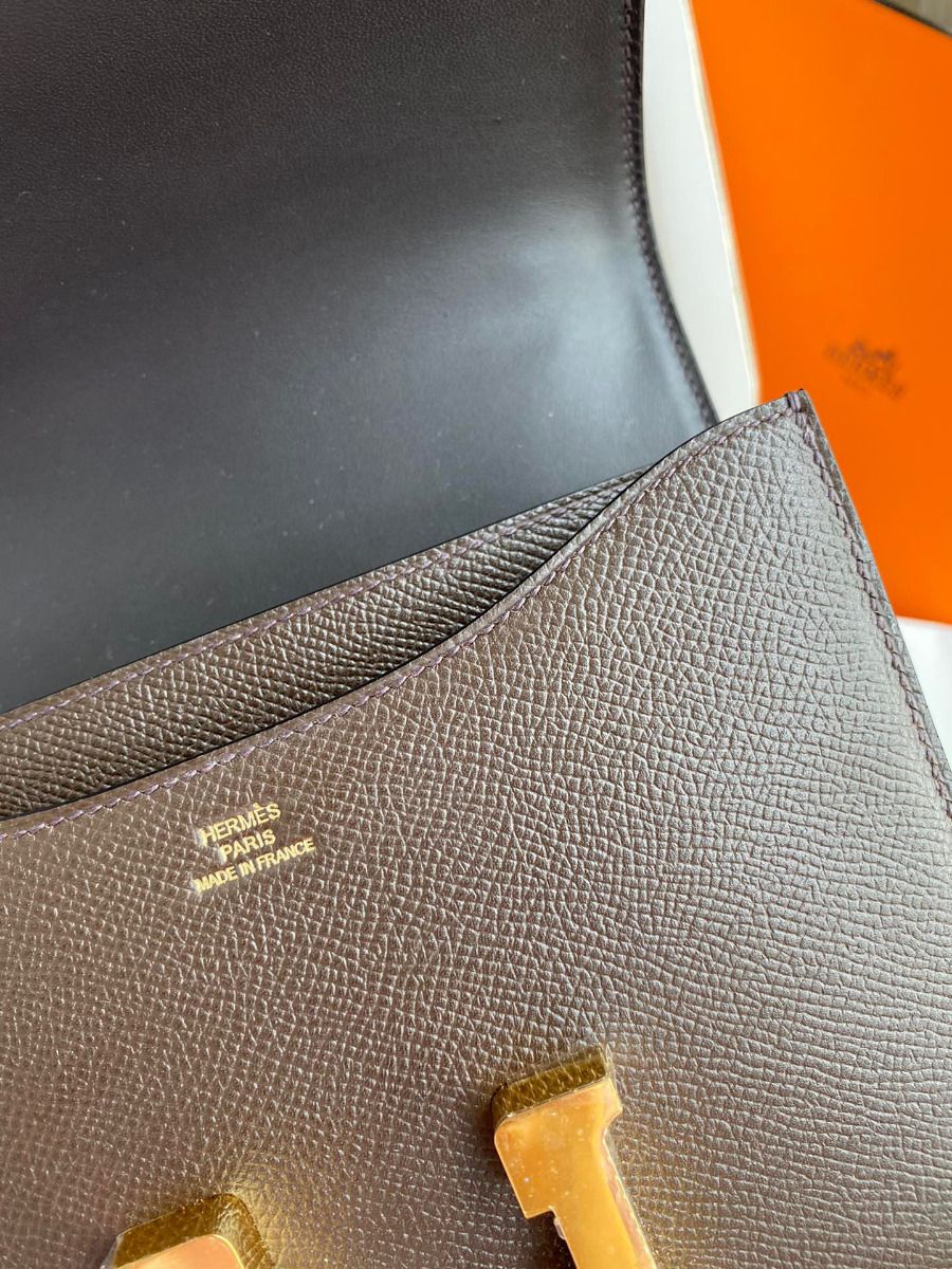 Hermes Constance 18 Handmade Bag In Chocolat Epsom Calfskin - Image 8