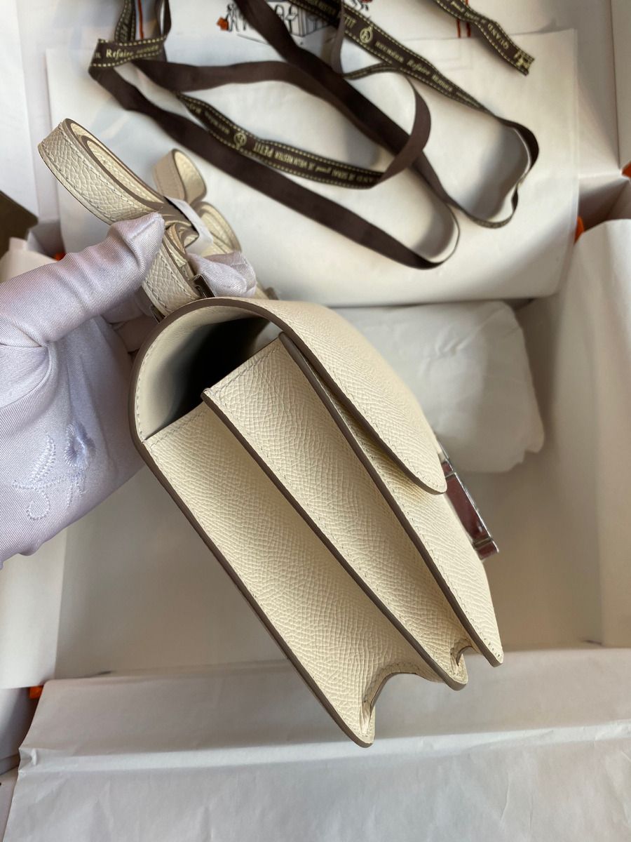 Hermes Constance 18 Handmade Bag In Craie Epsom Calfskin - Image 4