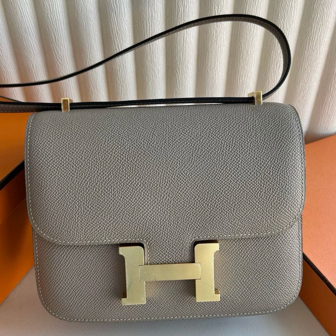 Hermes Constance 18 Handmade Bag in Gris Asphalt Epsom Calfskin