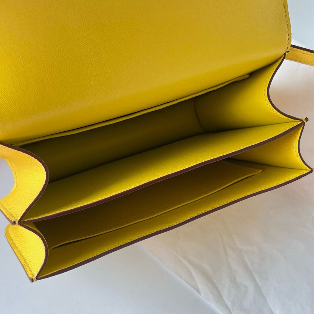 Hermes Constance 18 Handmade Bag In Jaune de Naples Epsom Calfskin - Image 8