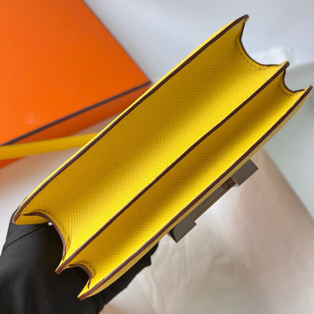 Hermes Constance 18 Handmade Bag In Jaune de Naples Epsom Calfskin - Image 10