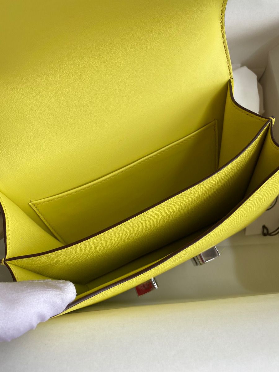 Hermes Constance 18 Handmade Bag In Lime Epsom Calfskin - Image 9