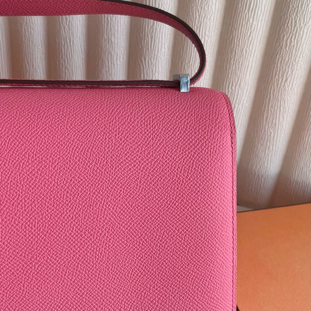 Hermes Constance 18 Handmade Bag in Rose Azalee Epsom Calfskin - Image 7