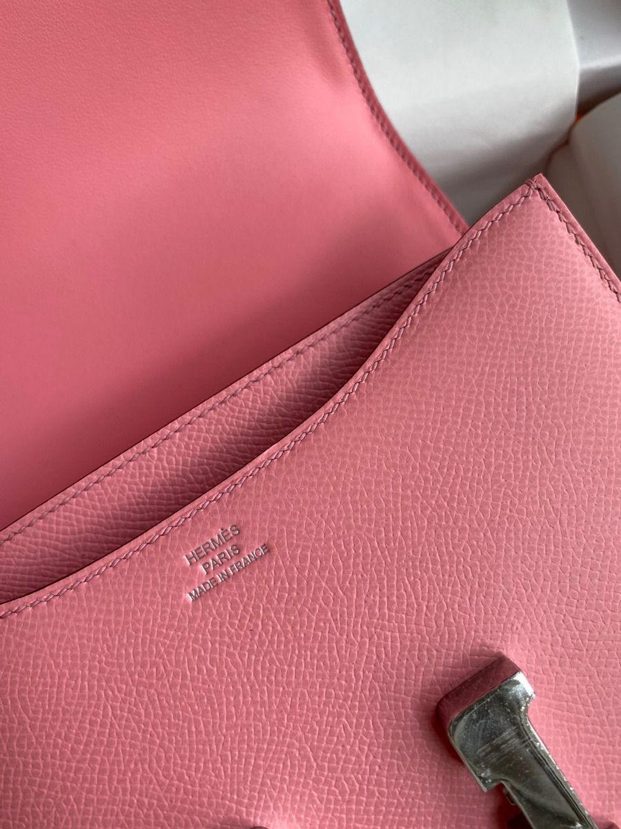 Hermes Constance 18 Handmade Bag In Rose Confetti Epsom Calfskin - Image 8