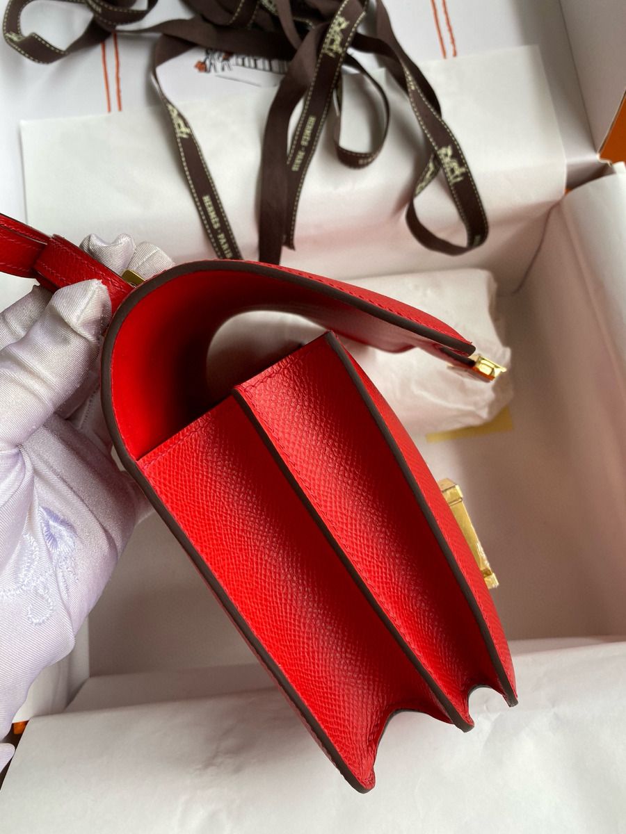Hermes Constance 18 Handmade Bag In Rouge Coeur Epsom Calfski - Image 4