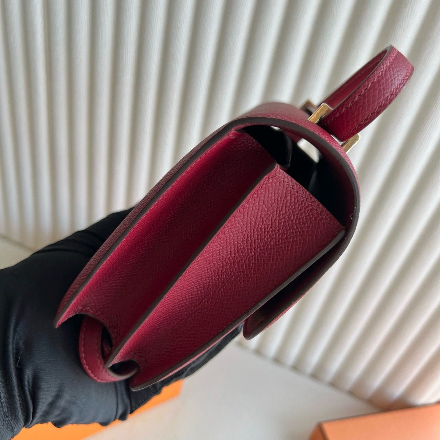 Hermes Constance 18 Handmade Bag in Rouge Grenat Epsom Calfskin - Image 10