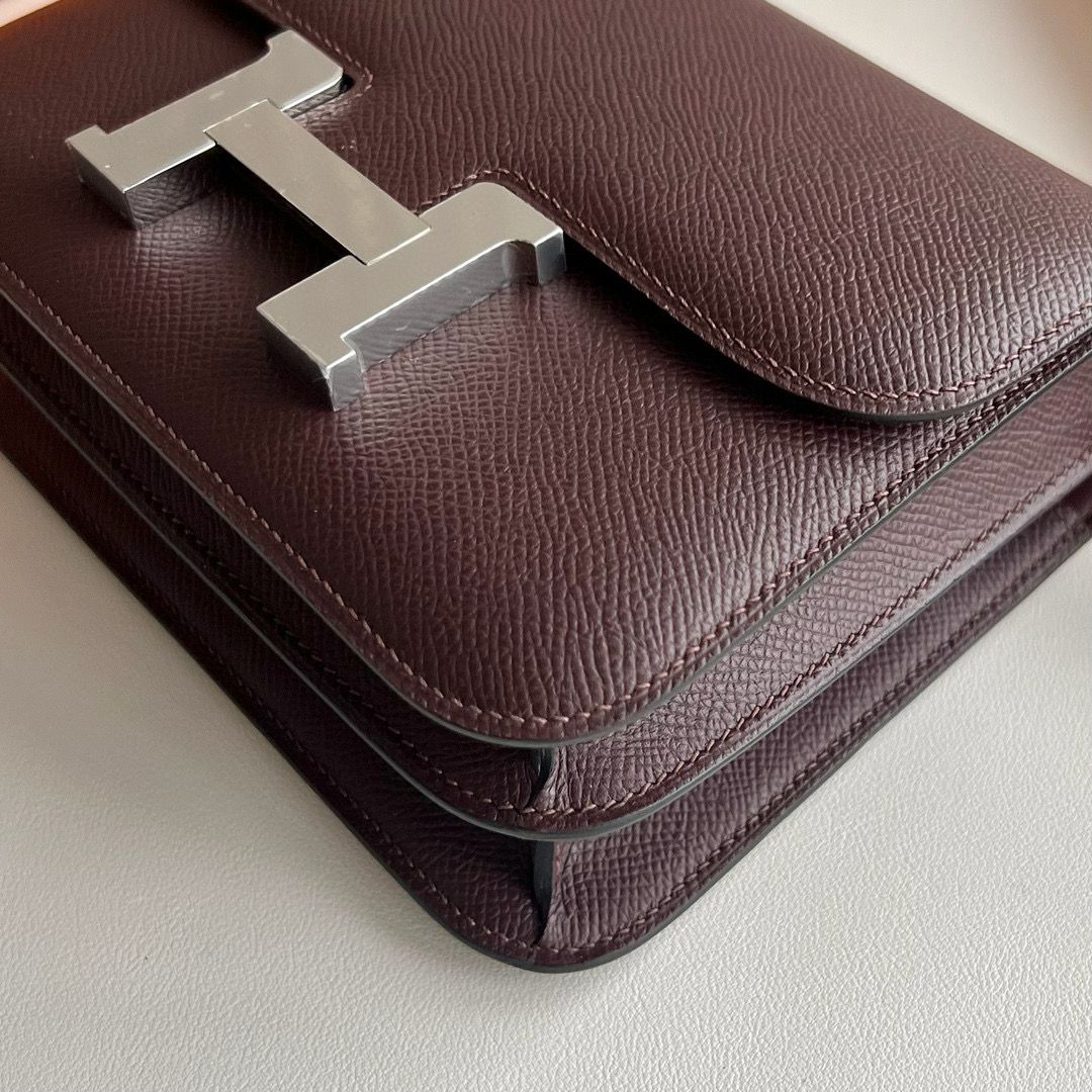 Hermes Constance 18 Handmade Bag in Rouge Sellier Epsom Calfskin - Image 4