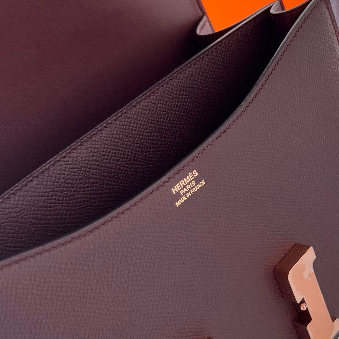 Hermes Constance 18 Handmade Bag in Rouge Sellier Epsom Calfskin - Image 10