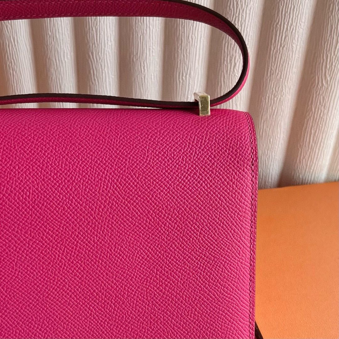 Hermes Constance 18 Handmade Bag in Rose Tyrien Epsom Calfskin - Image 8