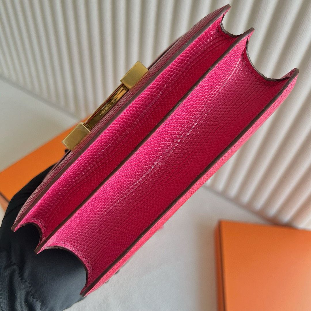 Hermes Constance 18 Handmade Bag in Fushsia Lizard Leather - Image 6