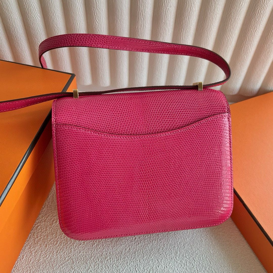 Hermes Constance 18 Handmade Bag in Fushsia Lizard Leather - Image 8