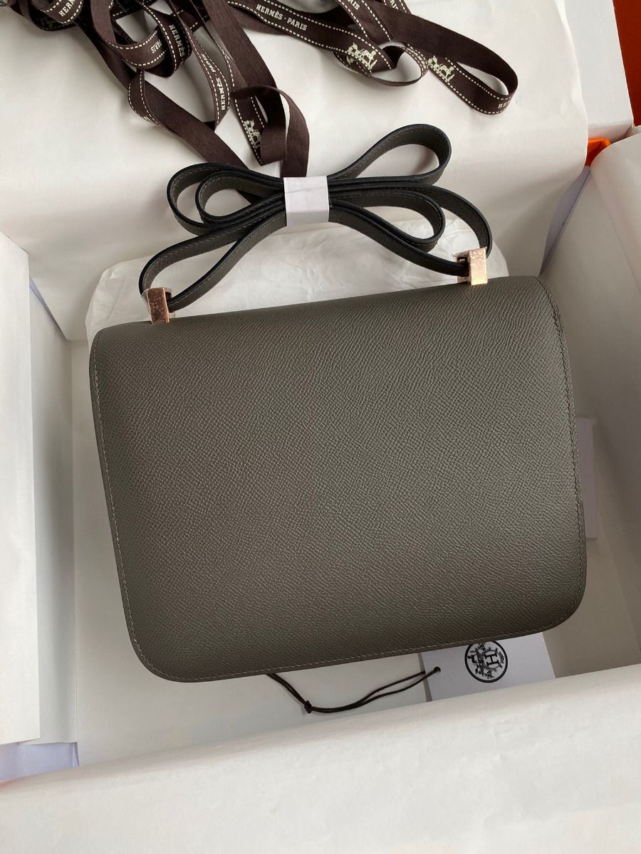 Hermes Constance 24 Handmade Bag In Etain Epsom Calfskin - Image 3