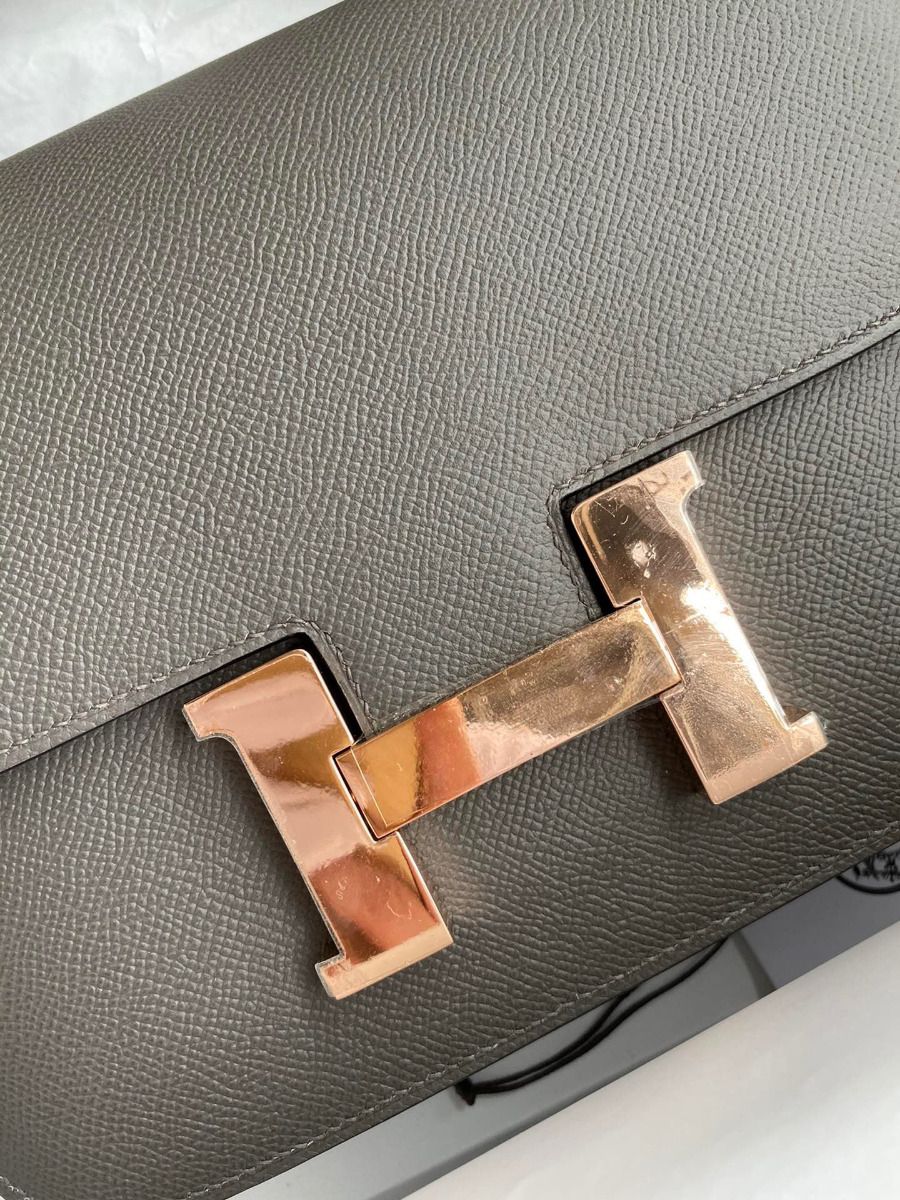 Hermes Constance 24 Handmade Bag In Etain Epsom Calfskin - Image 5