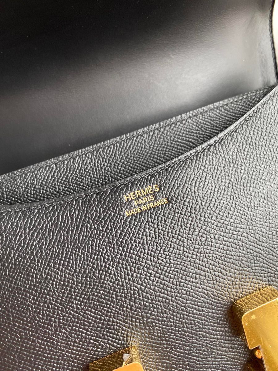 Hermes Constance 24 Handmade Bag In Black Epsom Calfskin - Image 8