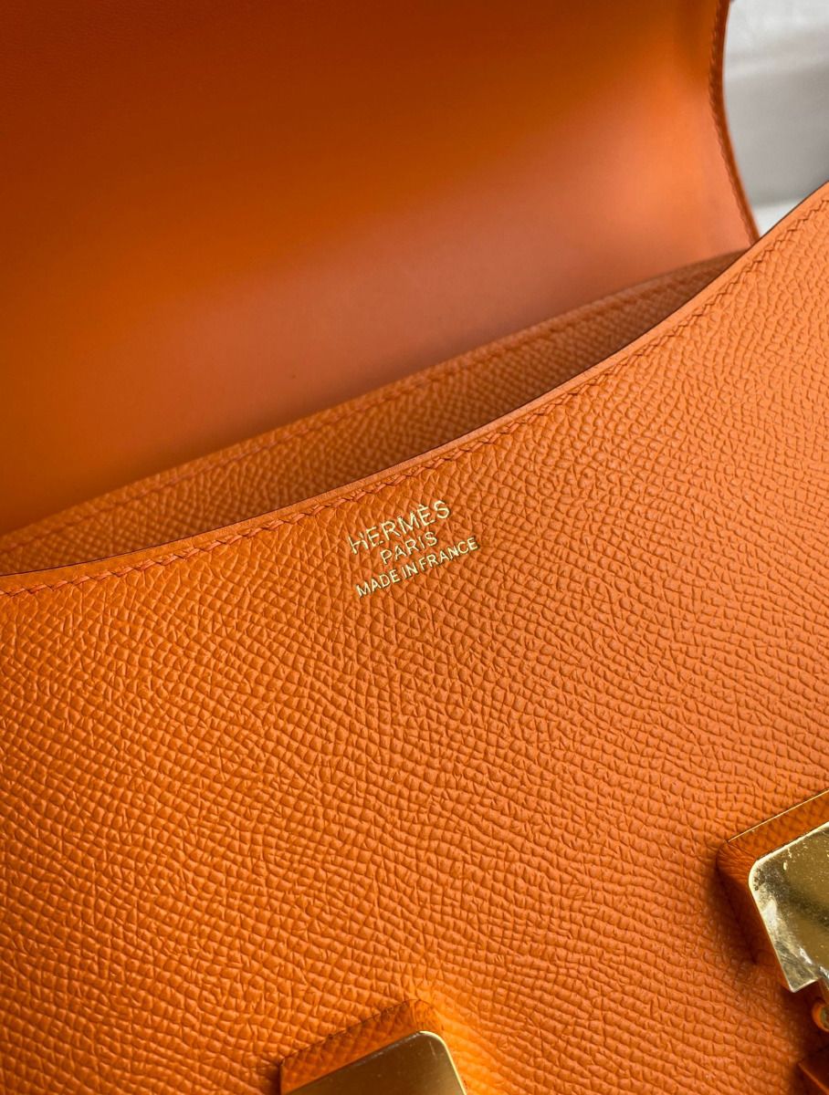 Hermes Constance 24 Handmade Bag In Orange Epsom Calfskin - Image 8