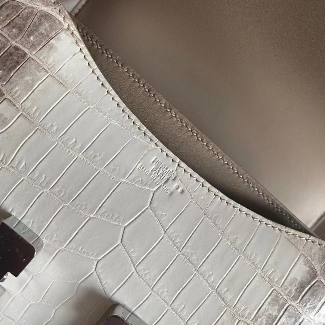 Hermes Constance 24 Handmade Bag In Himalaya Crocodile Niloticus Skin - Image 12