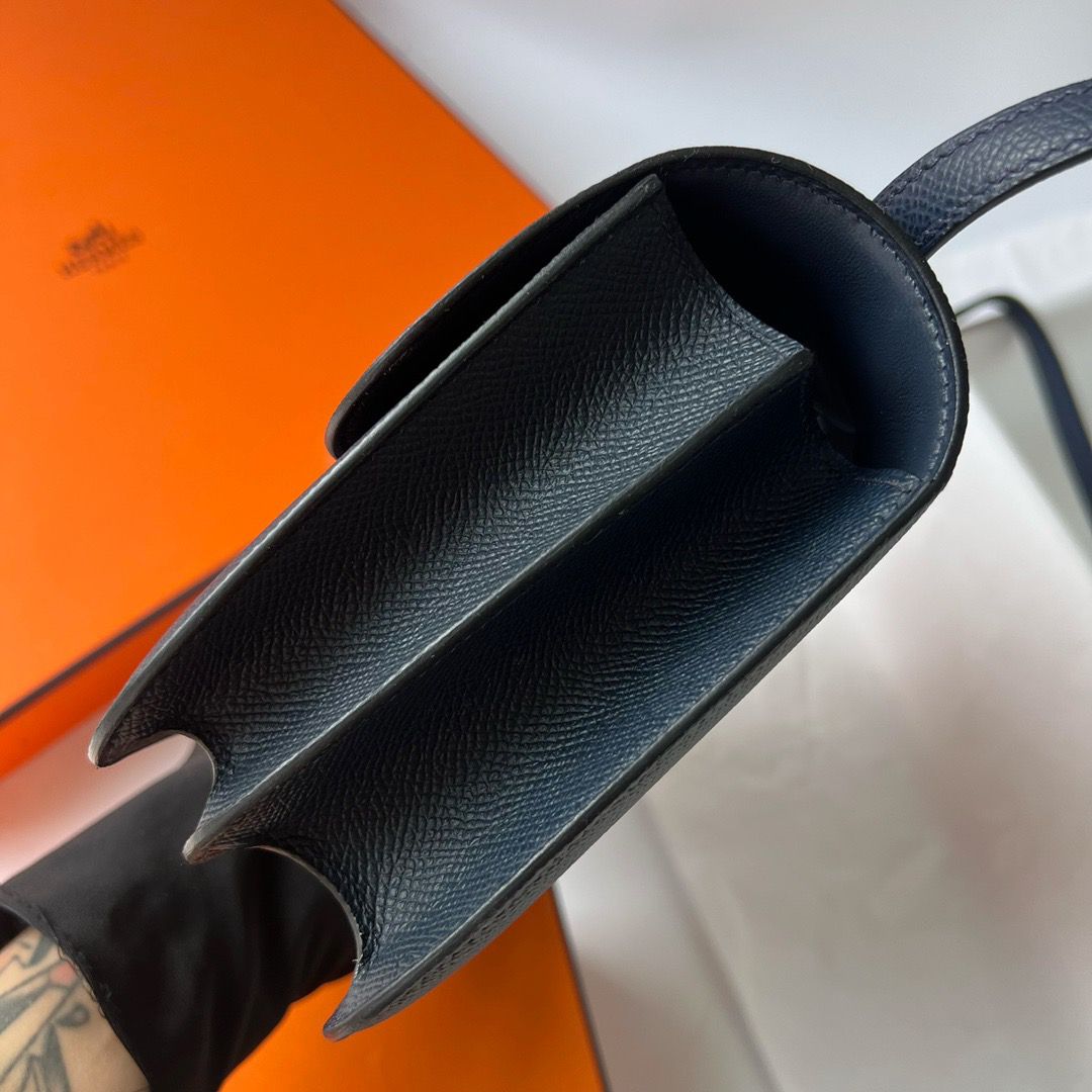 Hermes Constance Elan Handmade Bag In Black Epsom Calfskin - Image 6