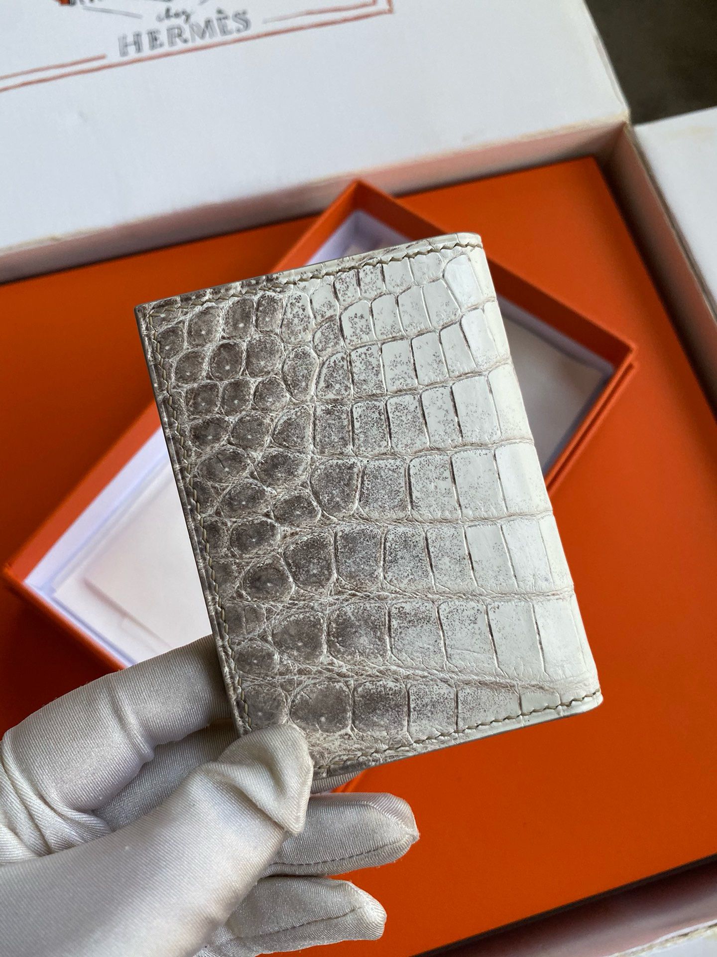 Hermes MC² Euclide Card Holder in Himalaya Niloticus Crocodile Skin - Image 3