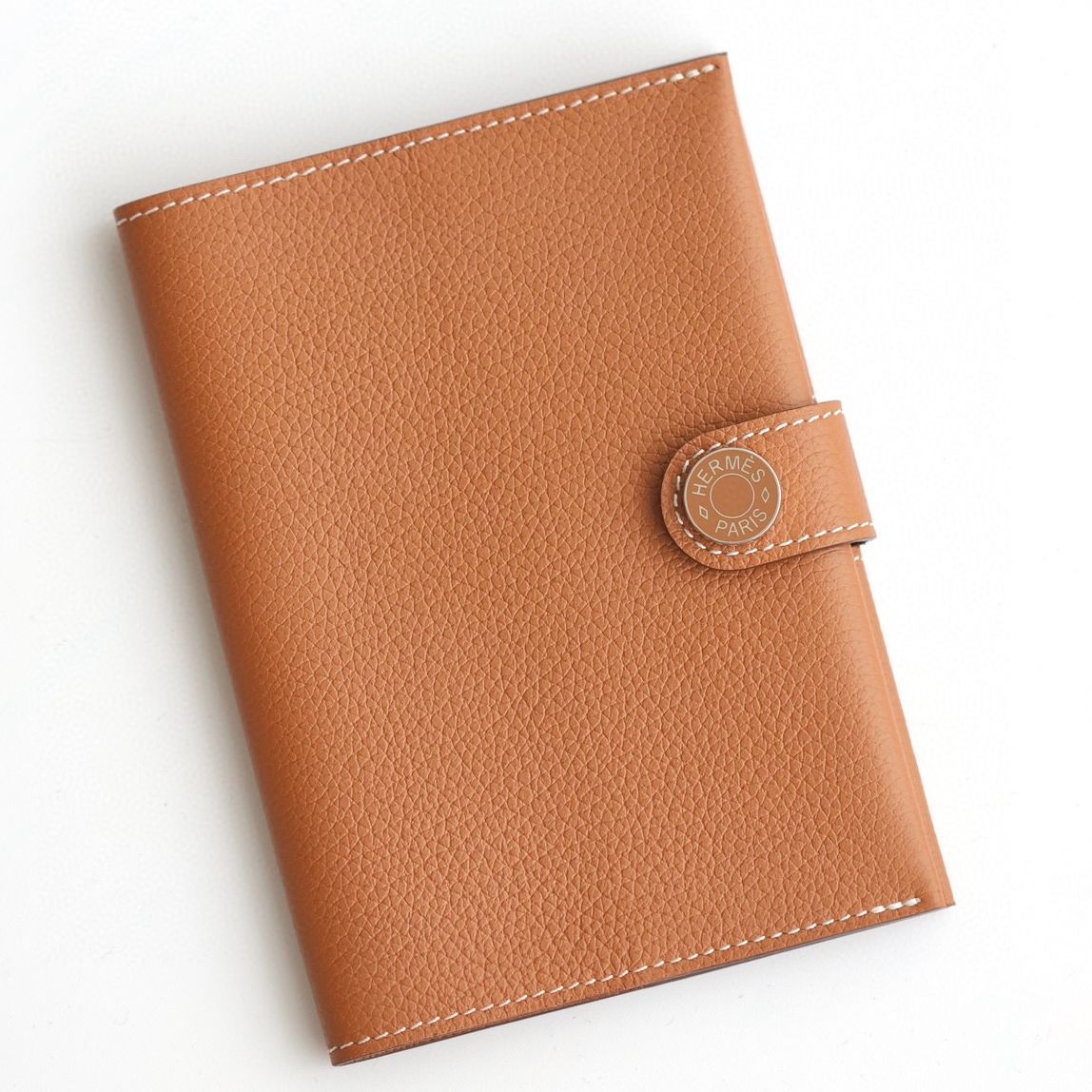 Hermes R.M.S Passport Holder in Gold Evercolor Calfskin