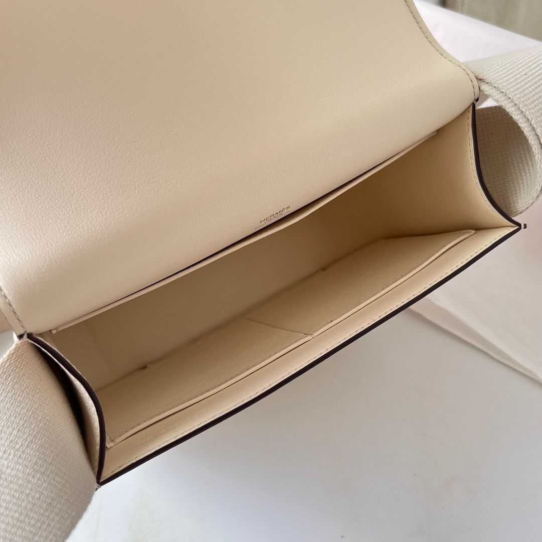 Hermes Geta Handmade Bag In Nata Chevre Mysore Leather - Image 10