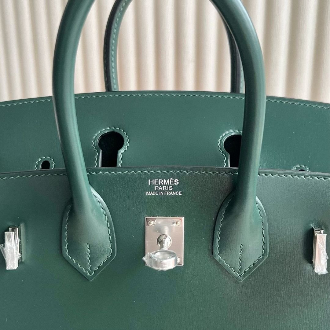 Hermes Birkin 25 Sellier Handmade Bag in Vert Fonce Box Calfskin - Image 4