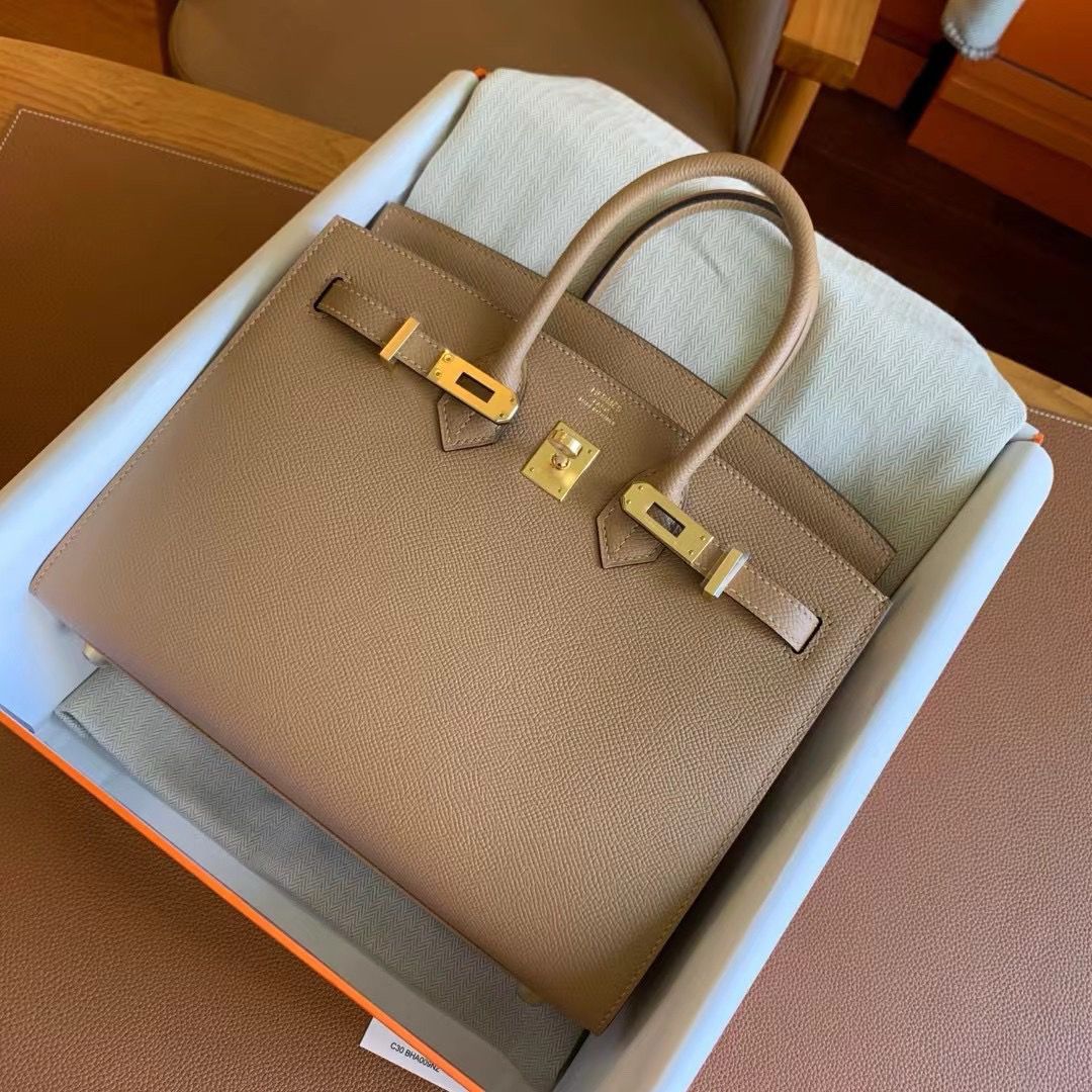 Hermes Birkin 25 Sellier Handmade Bag In Chai Epsom Calfskin - Image 3