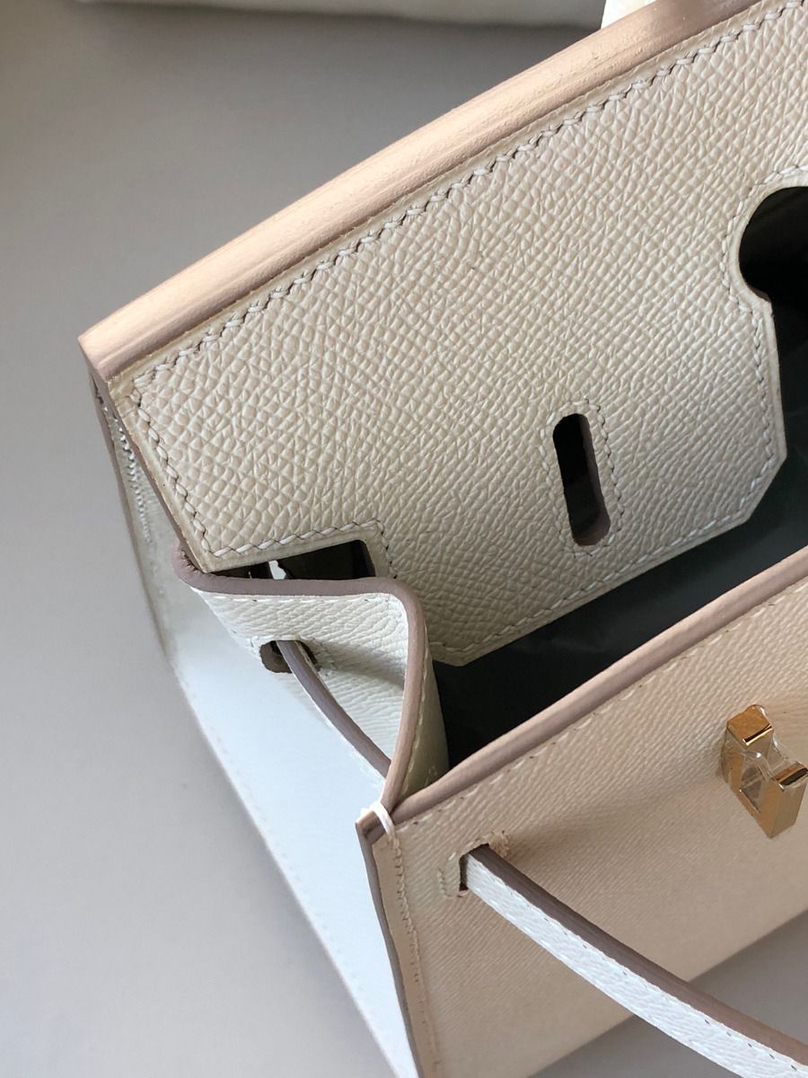 Hermes Birkin 25 Sellier Handmade Bag In Craie Epsom Calfskin - Image 5