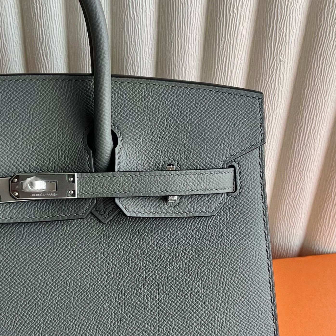 Hermes Birkin 25 Sellier Handmade Bag in Gris Meyer Epsom Calfskin - Image 3