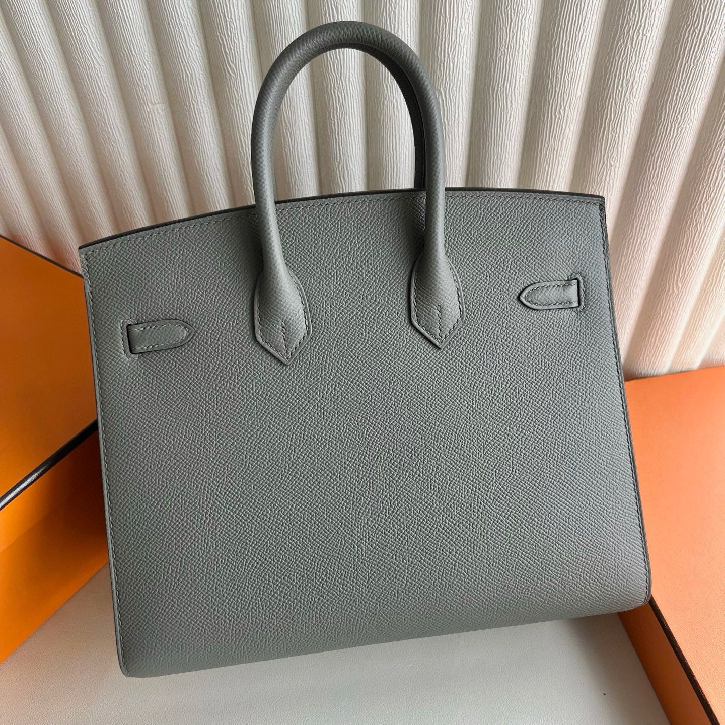 Hermes Birkin 25 Sellier Handmade Bag in Gris Meyer Epsom Calfskin - Image 10