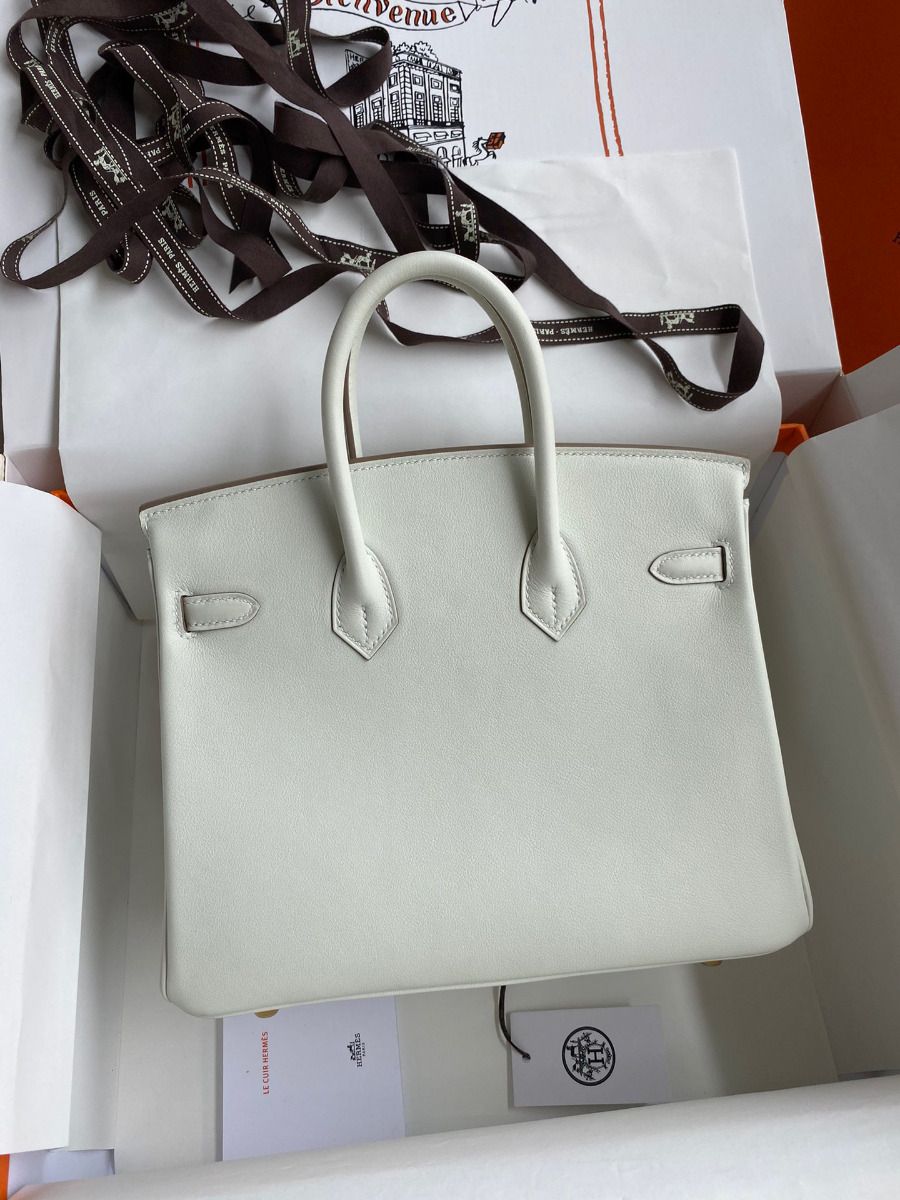 Hermes Birkin 25 Retourne Handmade Bag In Beton Swift Calfskin - Image 3