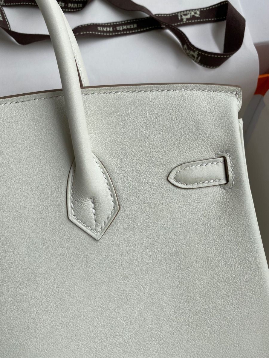 Hermes Birkin 25 Retourne Handmade Bag In Beton Swift Calfskin - Image 5