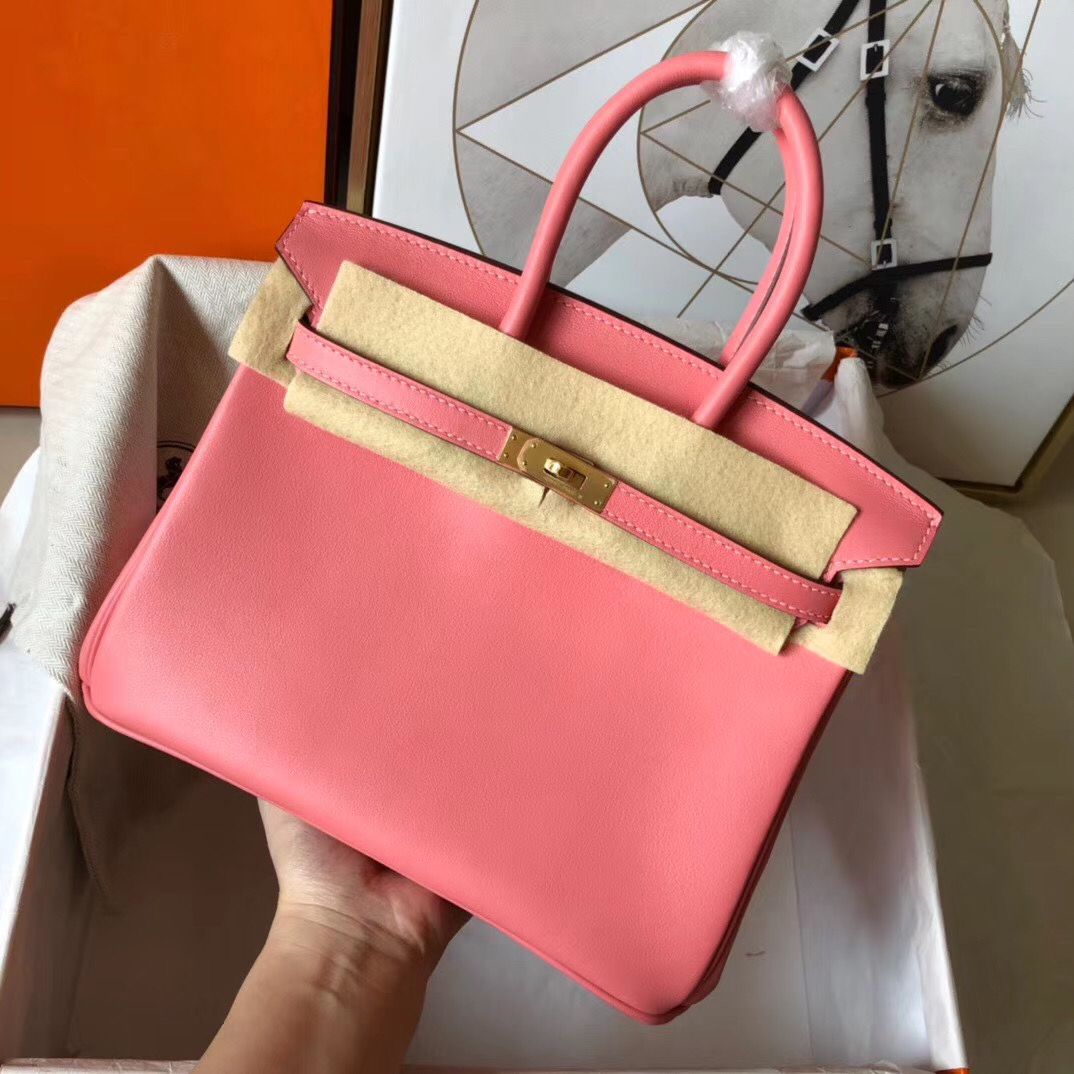 Hermes Birkin 25 Handmade Bag In Rose Lipstick Swift Leather - Image 9