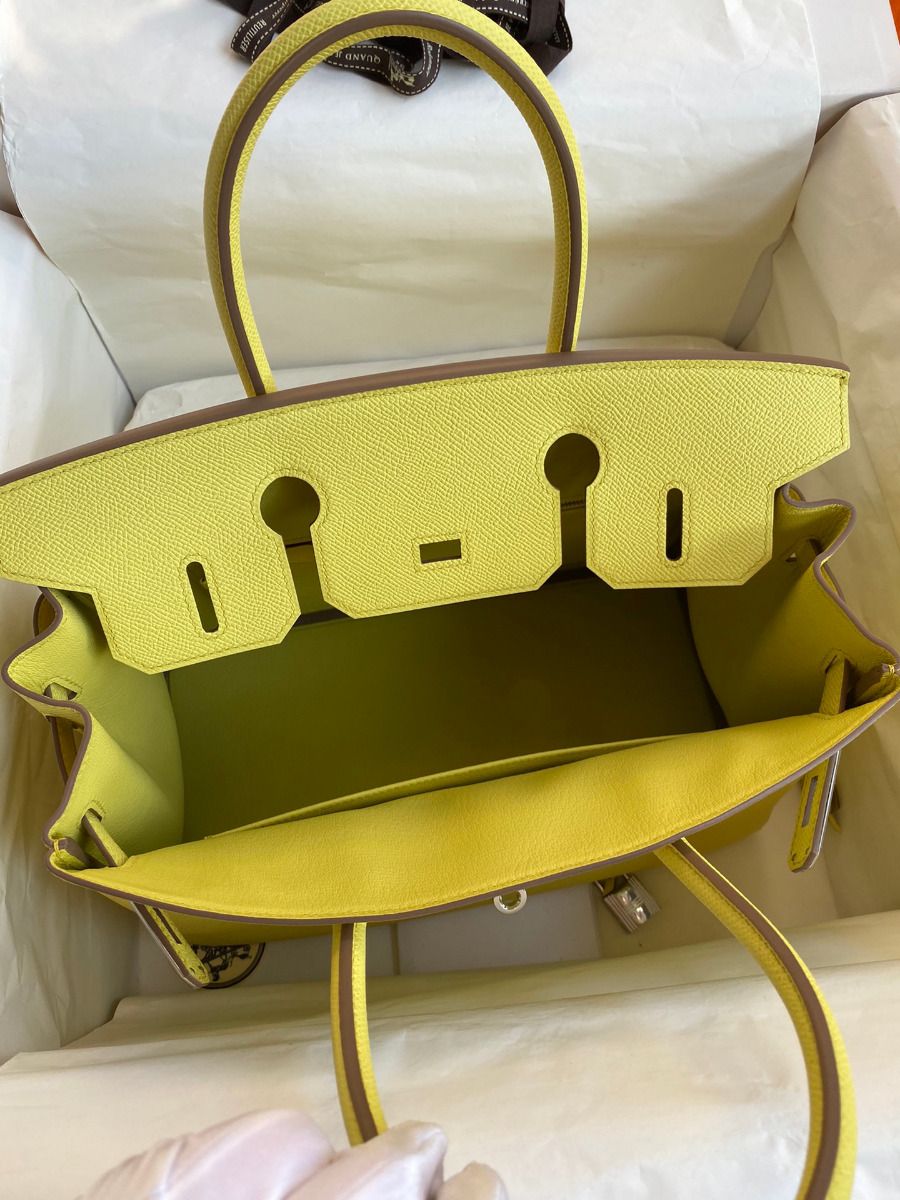 Hermes Birkin 30 Retourne Handmade Bag In Lime Epsom Calfskin - Image 7