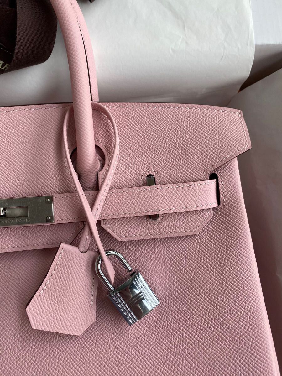 Hermes Birkin 30 Retourne Handmade Bag In Rose Sakura Epsom Calfskin - Image 4