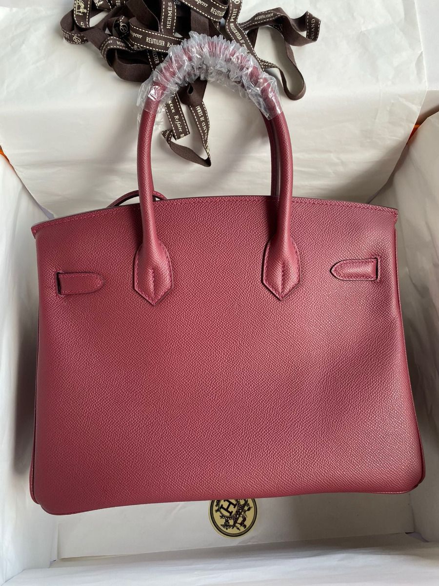 Hermes Birkin 30 Retourne Handmade Bag In Ruby Epsom Calfskin - Image 3
