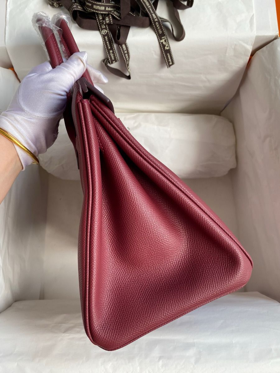Hermes Birkin 30 Retourne Handmade Bag In Ruby Epsom Calfskin - Image 6