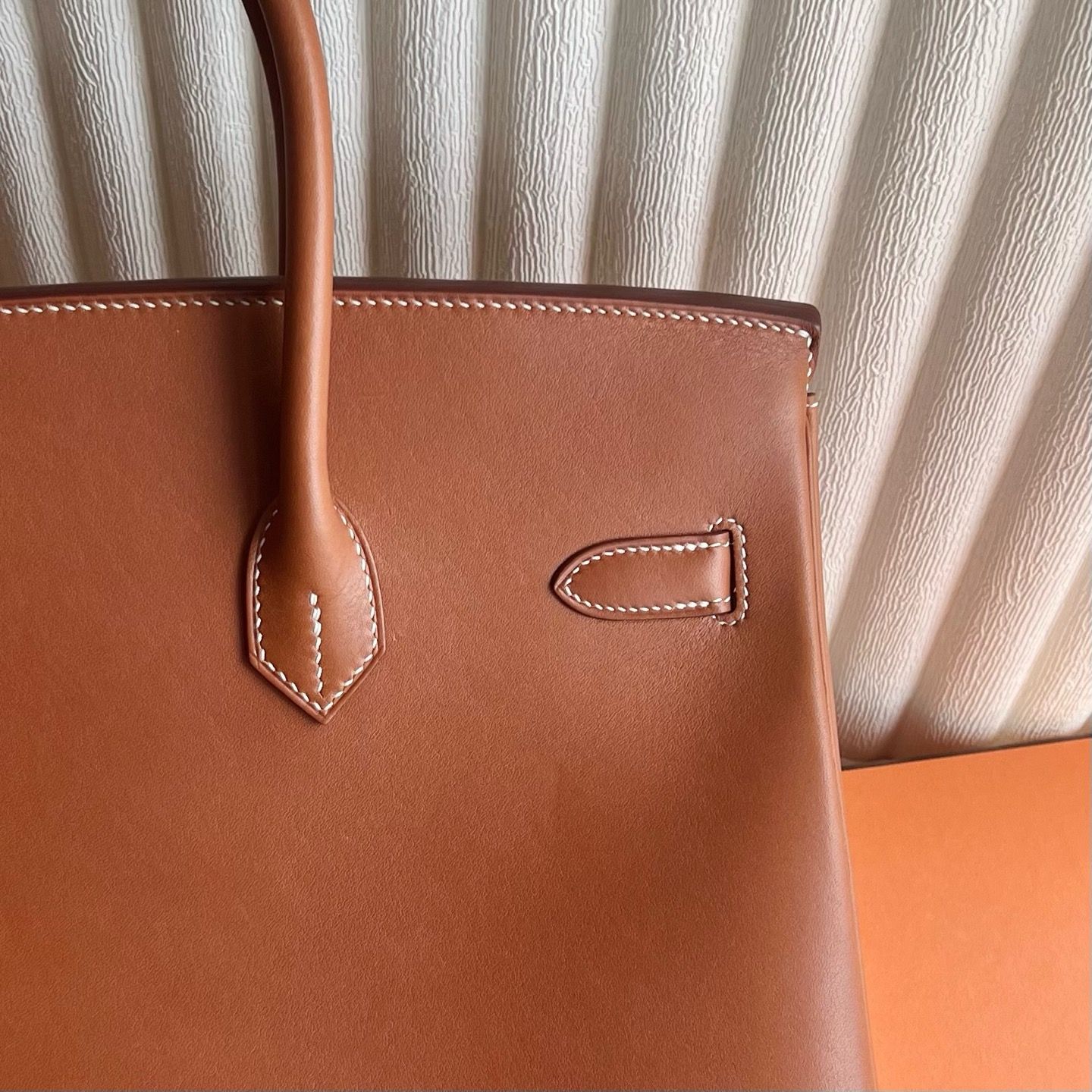 Hermes Birkin 35 Retourne Handmade Bag in Barenia Calfskin - Image 8
