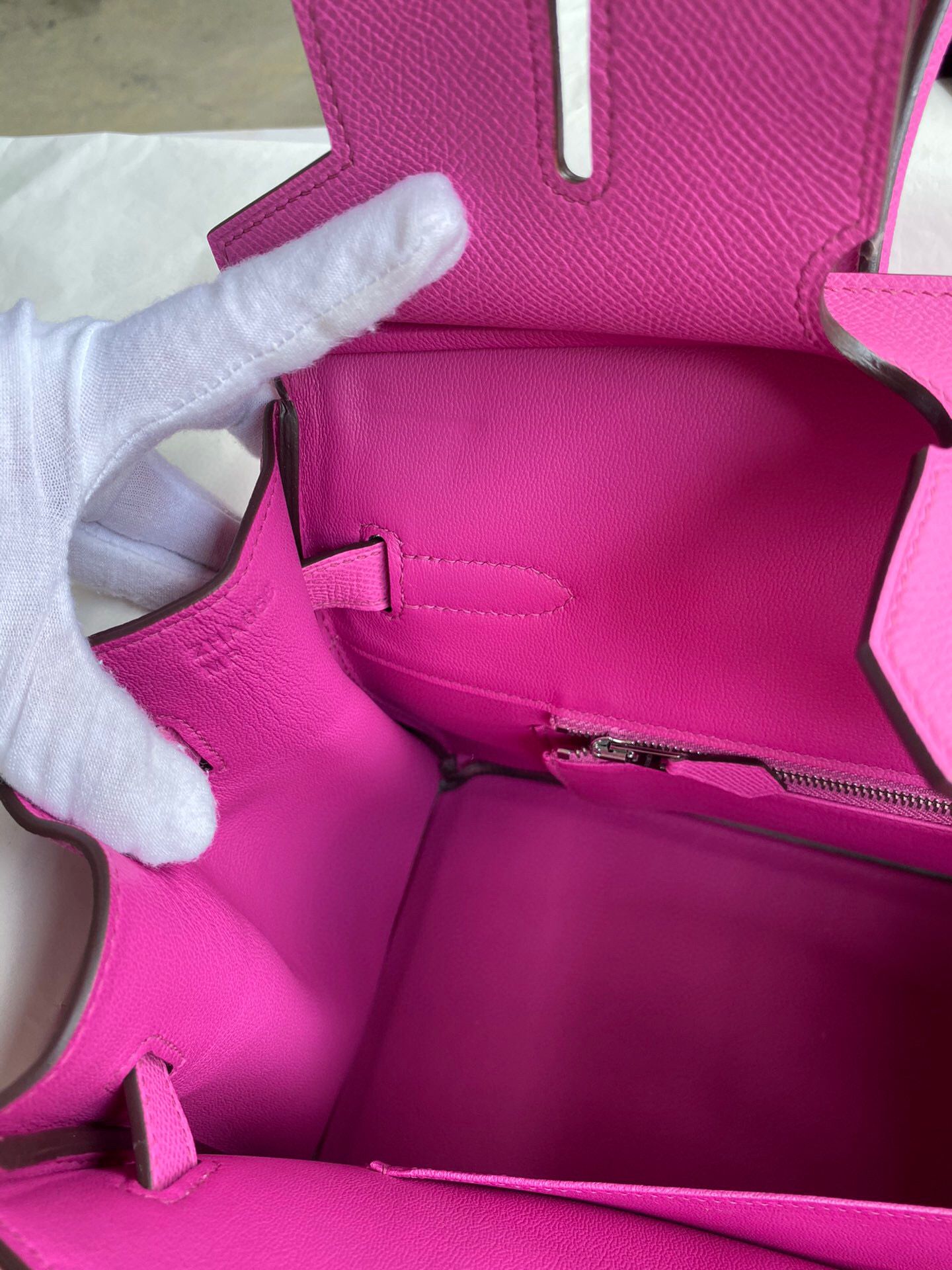 Hermes Birkin 35 Retourne Handmade Bag in Rose Magnolia Epsom Calfskin - Image 10