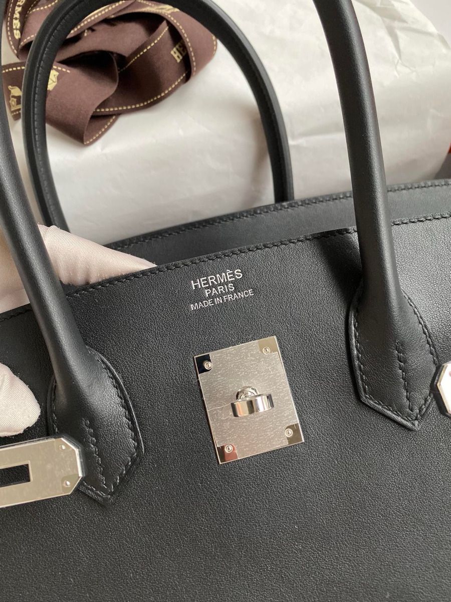 Hermes Birkin 35 Retourne Handmade Bag in Black Swift Leather - Image 7