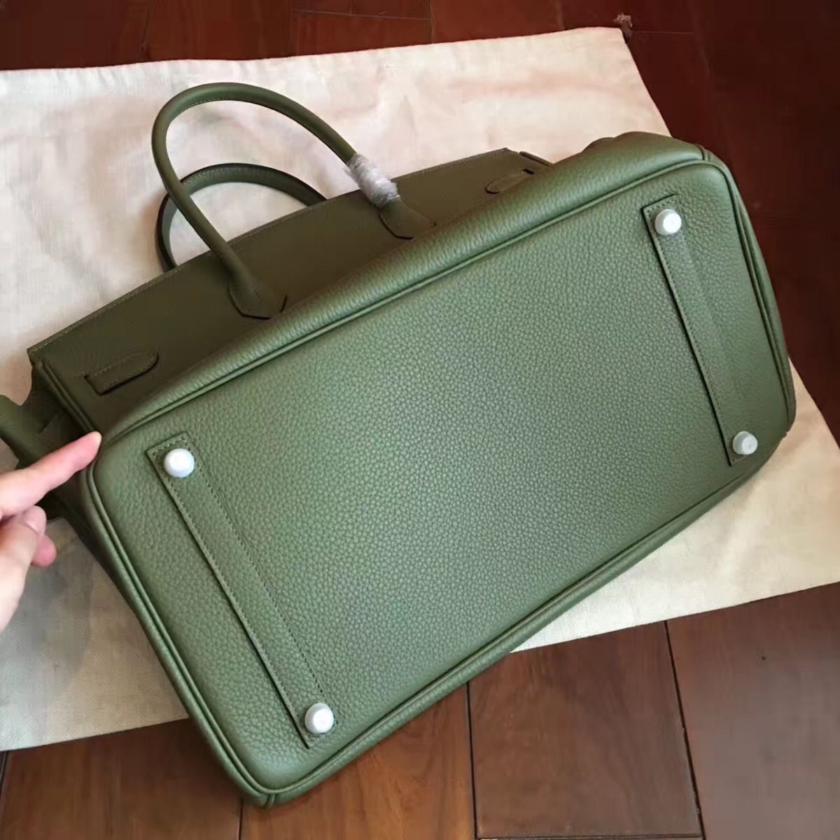 Hermes Birkin 40 Handmade Bag In Canopee Clemence Leather - Image 8