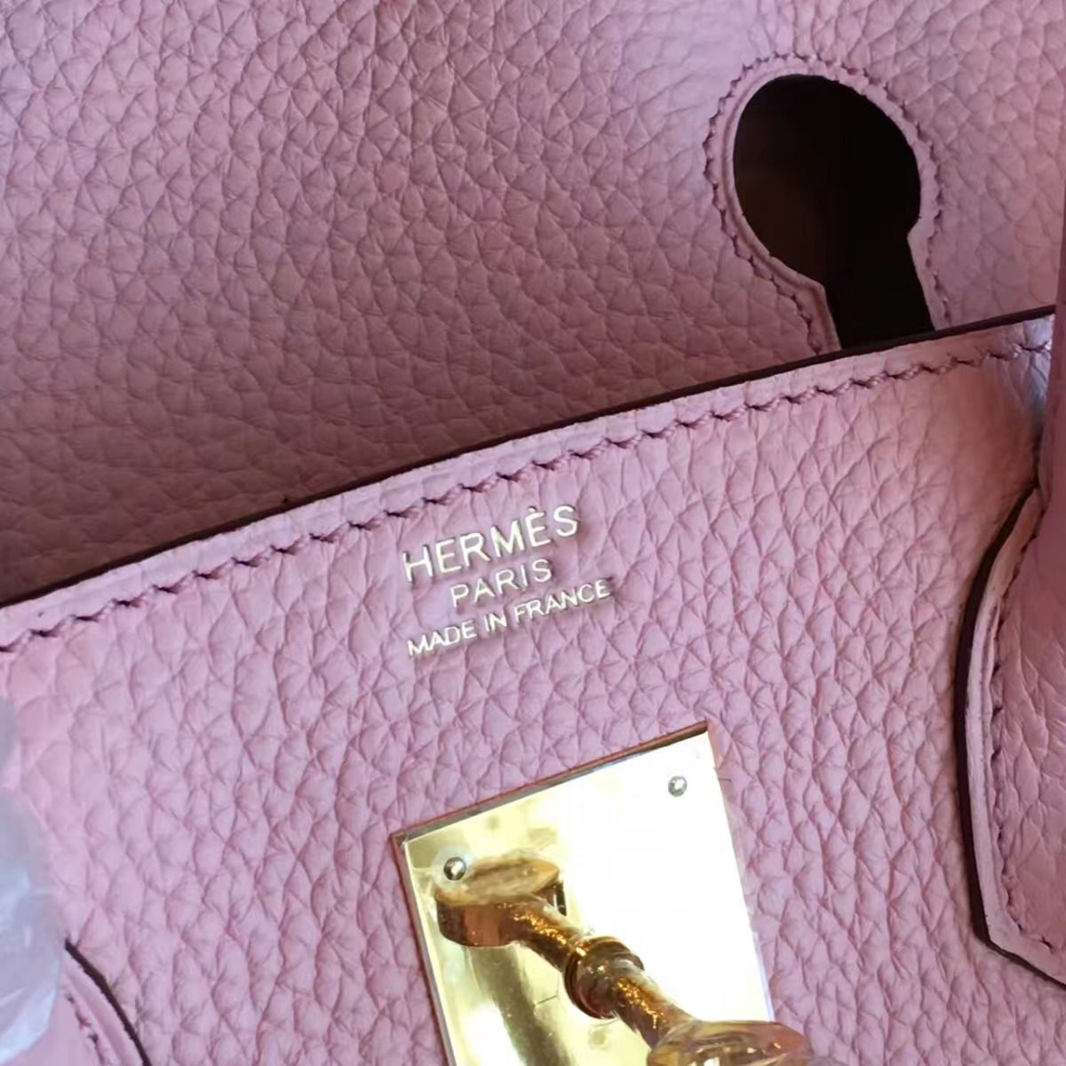 Hermes Birkin 40 Handmade Bag In Pink Clemence Leather - Image 9