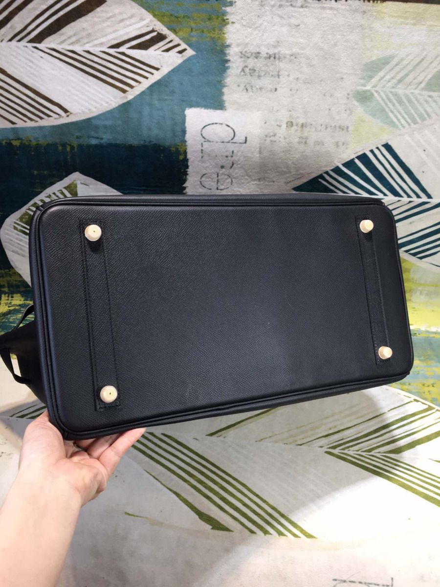 Hermes Birkin 40 Handmade Bag In Black Epsom Leather - Image 10
