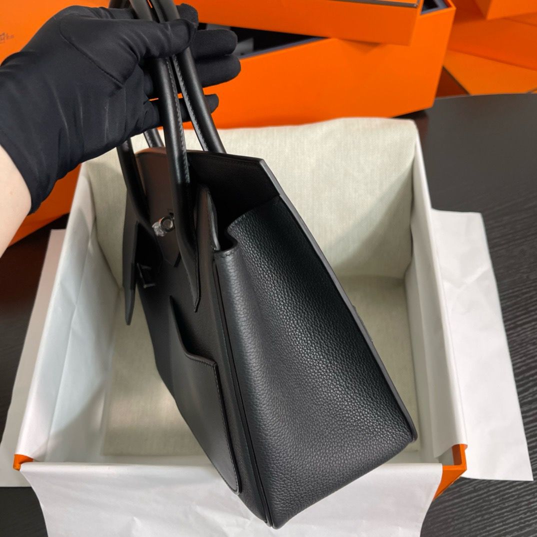 Hermes Birkin 30 en Desordre Bag in Black Swift and Clemence Leather - Image 5