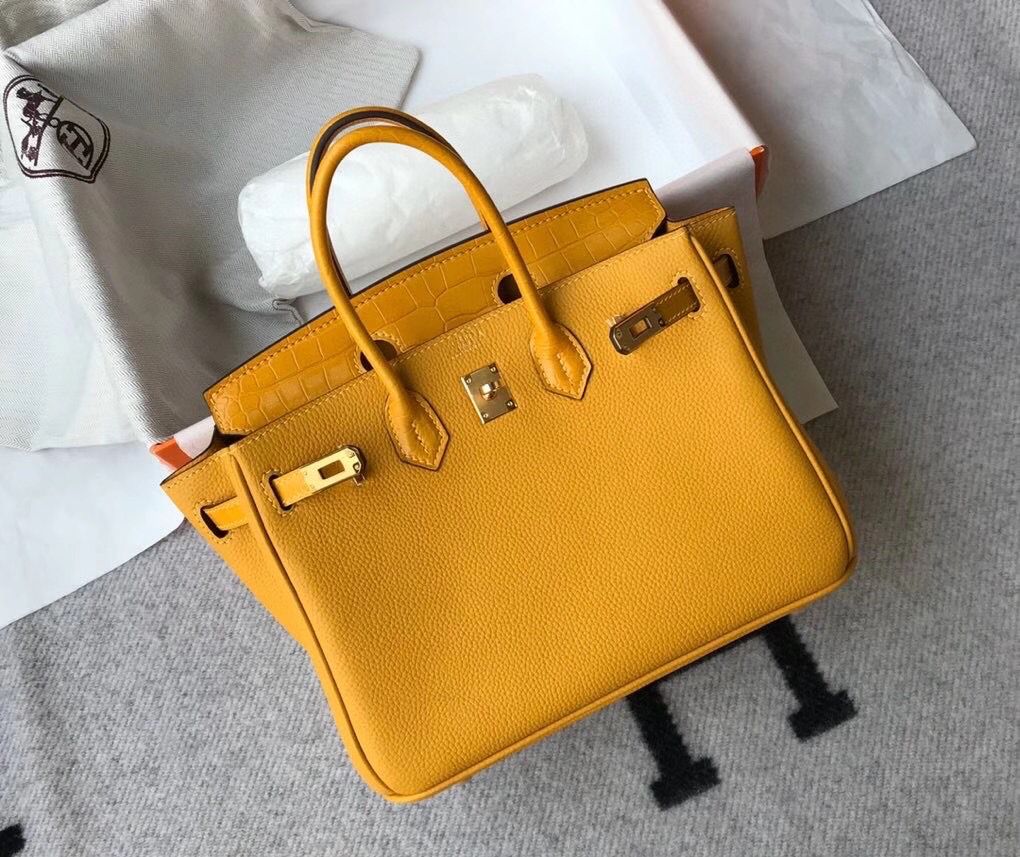 Hermes Touch Birkin 25cm Limited Edition Yellow Bag - Image 9