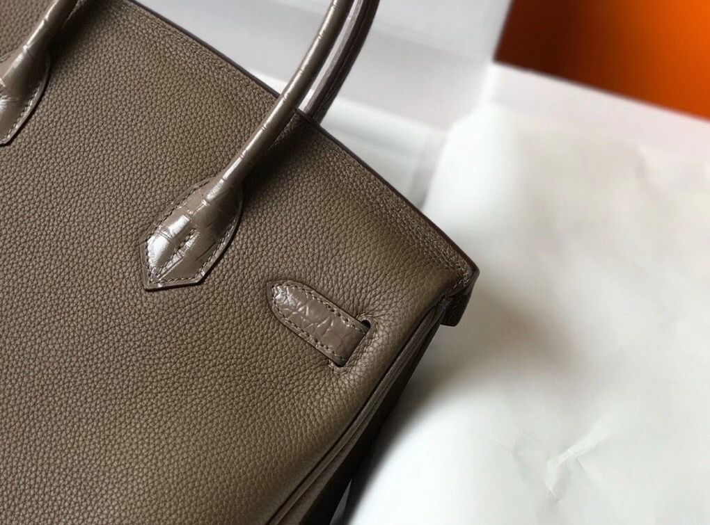 Hermes Touch Birkin 30cm Limited Edition Taupe Bag - Image 6