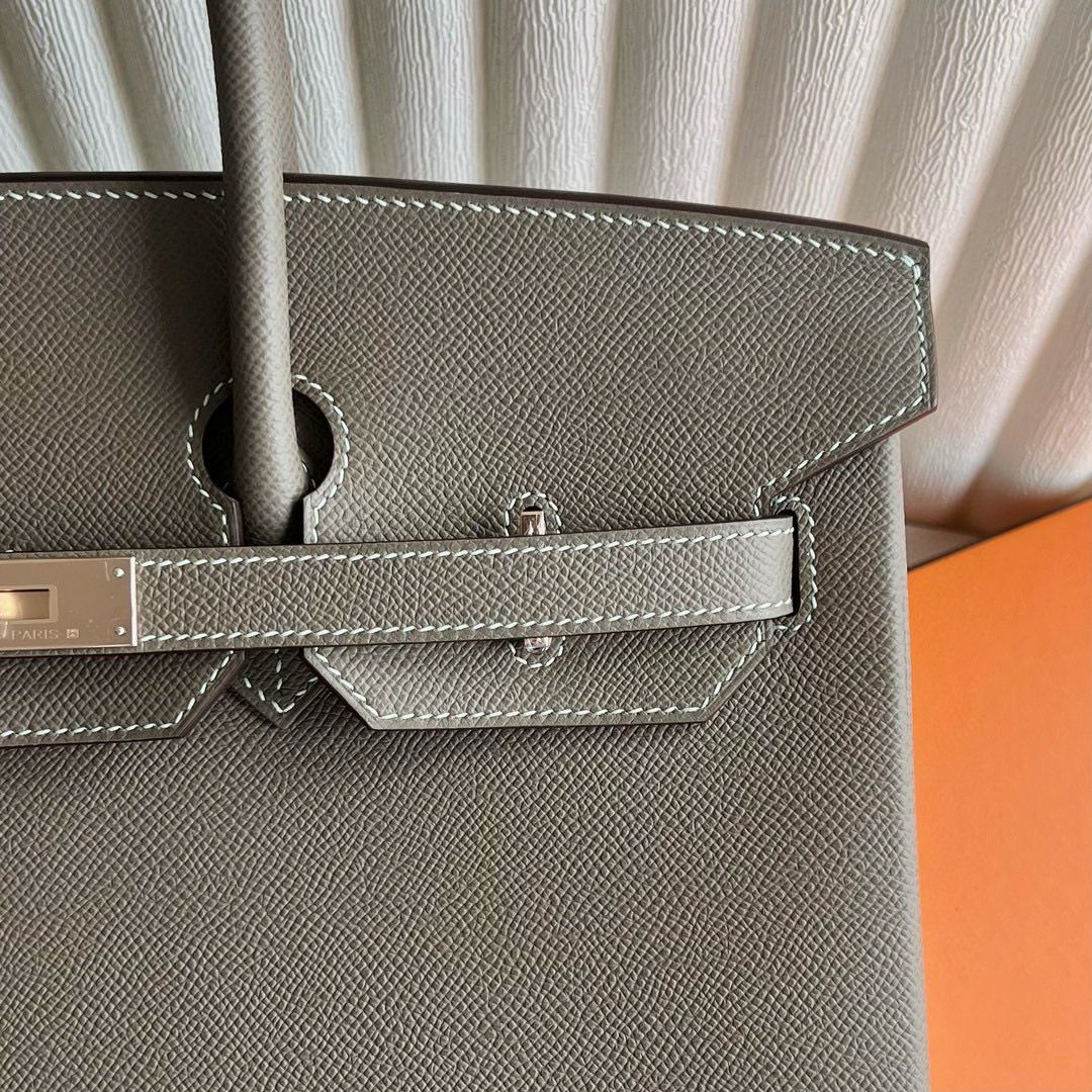 Hermes Birkin 35 Verso Retourne Handmade Bag in Etoupe Epsom Calfskin - Image 3