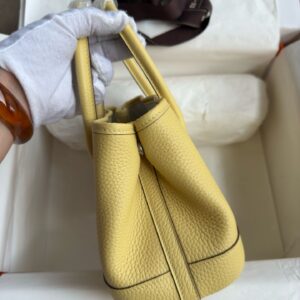 Hermes Neo Garden Party 23 Handmade Bag in Jaune Poussin Clemence Leather
