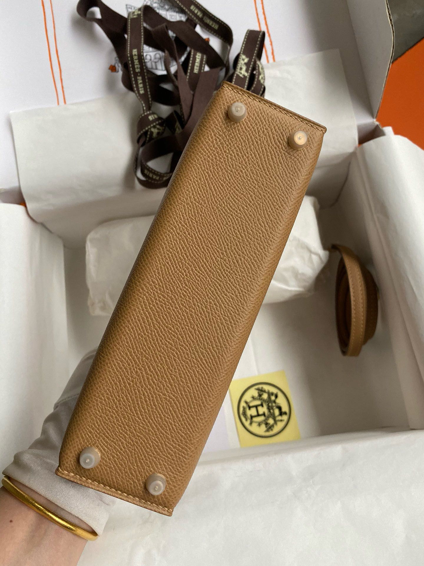 Hermes Kelly Mini II Sellier Handmade Bag In Chai Epsom Calfskin - Image 4